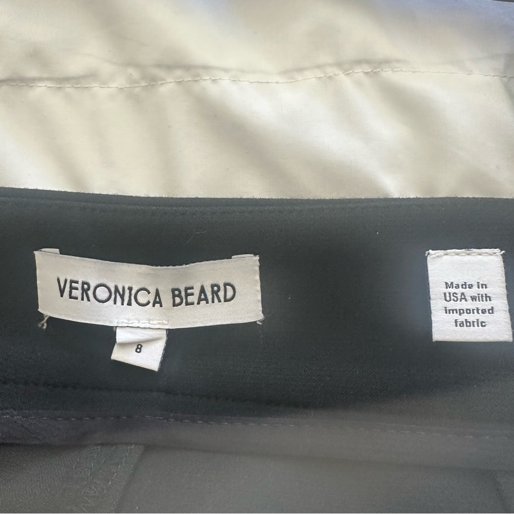 Veronica Beard Black Renzo Crest Button Pant with Gold Button Detail. Size 8. - Picture 2 of 6